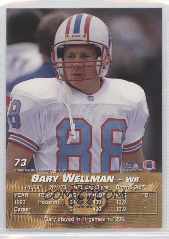 Gary Wellman 1994 Pacific Crown Collection Base 73 Gary Wellman COMC