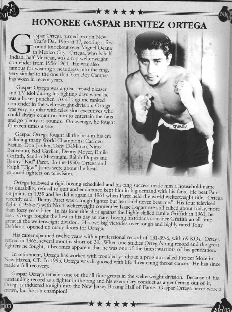 Gaspar Ortega GASPAR ORTEGA New Jersey Boxing Hall of Fame
