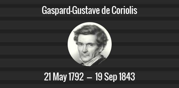 Gaspard-Gustave de Coriolis GaspardGustave de Coriolis death anniversary