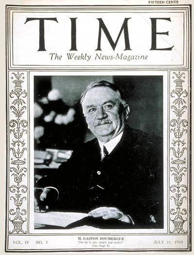 Gaston Doumergue TIME Magazine Cover Gaston Doumergue July 21 1924