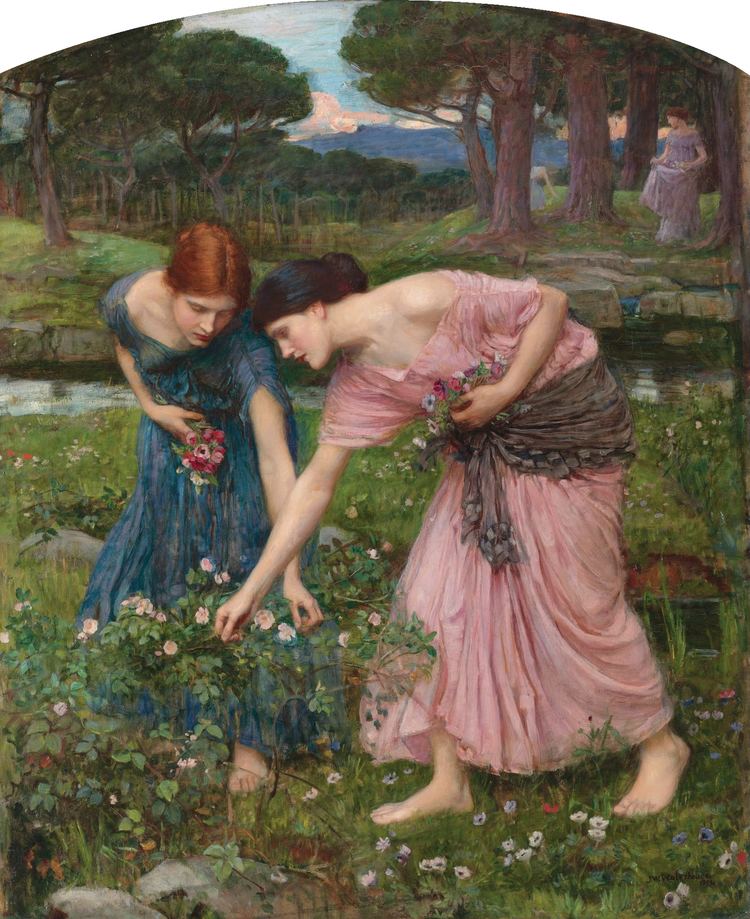 Gather Ye Rosebuds While Ye May (Waterhouse painting 1909) httpsuploadwikimediaorgwikipediacommons99