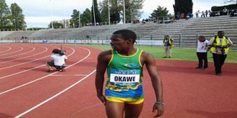 Gauthier Okawe Le Gabonais Gauthier Okawe houe sur 100m aux 7mes jeux de la