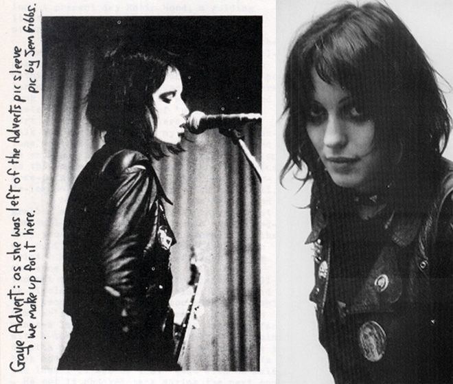 Gaye Advert Gaye Advert female bass player in the late 7039s band the