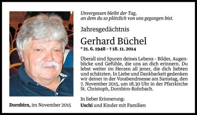 Gebhard Büchel Gebhard Bchel Jahresgedchtnis VN Todesanzeigen