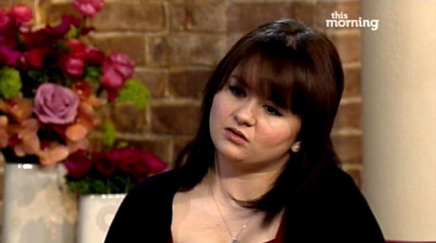 Jessica Sayers, one of Gemma Barkers victims, during an interview wearing a black dress.