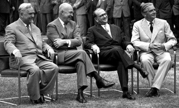 Geneva Summit (1955) World leaders pose for a photo in Geneva 1955 Stripes
