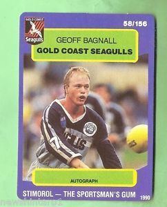 Geoff Bagnall 1990 GOLD COAST SEAGULLS RUGBY LEAGUE CARD 58 GEOFF BAGNALL eBay