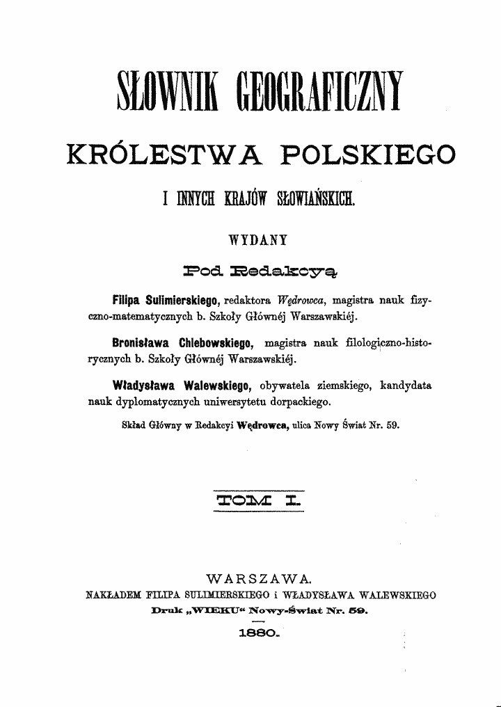 Geographical Dictionary of the Kingdom of Poland