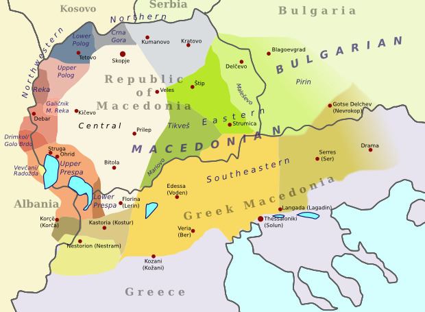 Geographical distribution of the Macedonian language