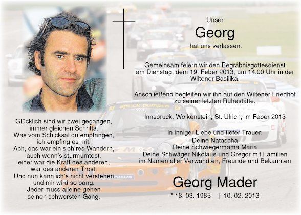 Georg Mader Traueranzeige von Georg Mader vom 16022013