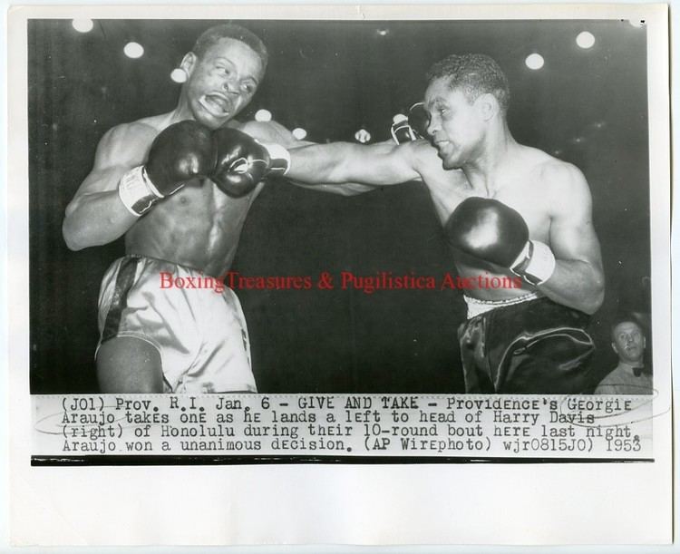 George Araujo 1955 Boxing GEORGE ARAUJO vs HENRY DAVIS Vintage Photograph