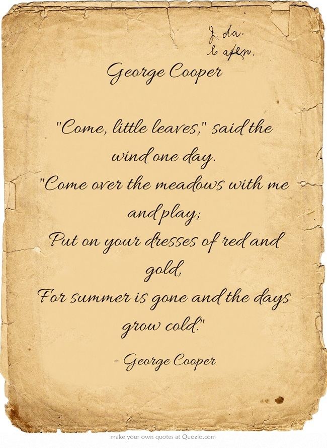 Poems By George Cooper 12th September The Legendary John Cooper Poems By George Cooper 12th September The Legendary John Cooper