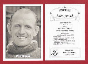 George Drury (footballer) JF SPORTING FORTIES FAVOURITE FOOTBALLER CARD GEORGE DRURY OF
