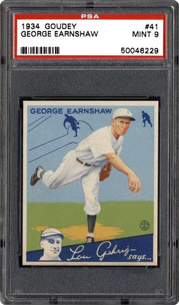 George Earnshaw 1934 Goudey George Earnshaw PSA CardFacts