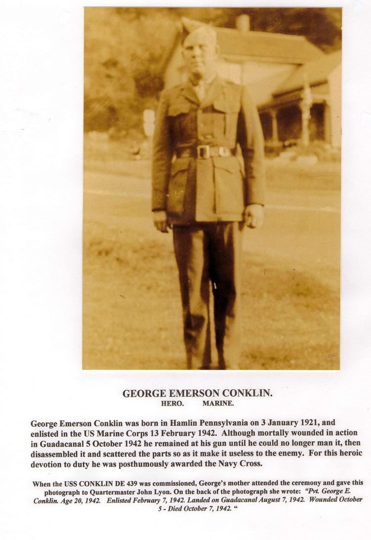 George Emerson Conklin George Emerson Conklin 1921 1942 Find A Grave Memorial