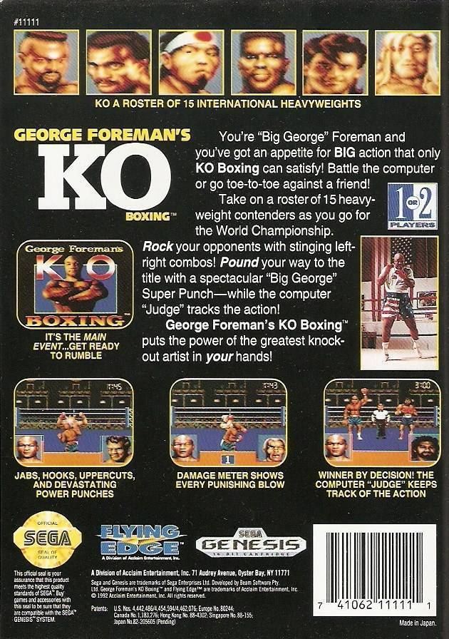 George Foreman's KO Boxing George Foreman39s KO Boxing Box Shot for Genesis GameFAQs