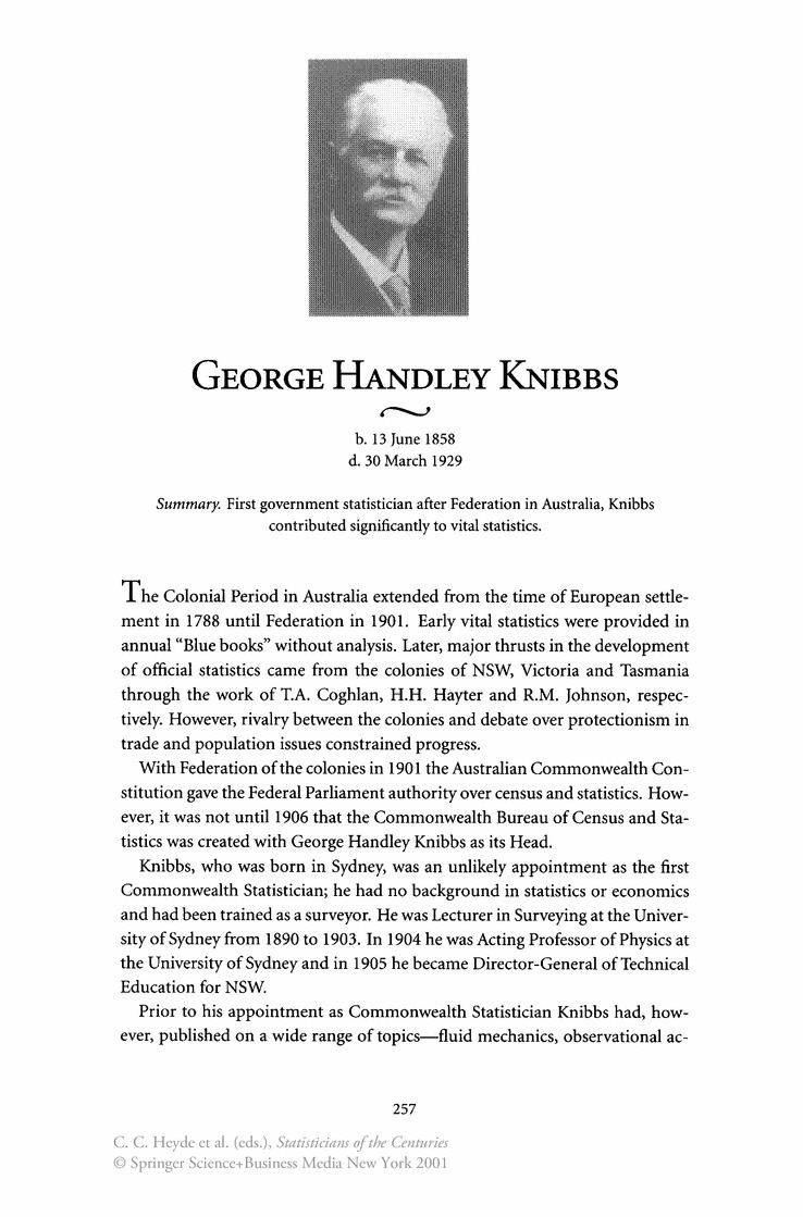 George Handley Knibbs George Handley Knibbs Springer