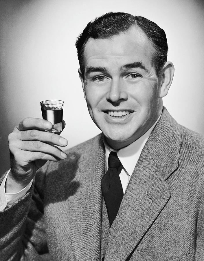 George Marks Man With Alcoholic Beverage Photograph by George Marks