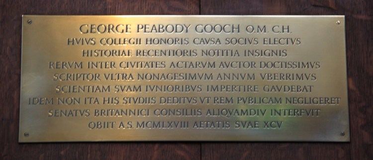 George Peabody Gooch Trinity College Chapel George Peabody Gooch