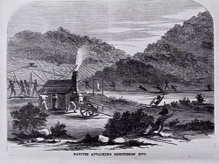 George Strafford George Strafford Natives attacking shepherds hut 1864