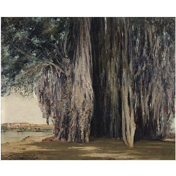 Georges Hanna Sabbagh Georges Hanna Sabbagh 1877 1951 Banyan Tree oil on can
