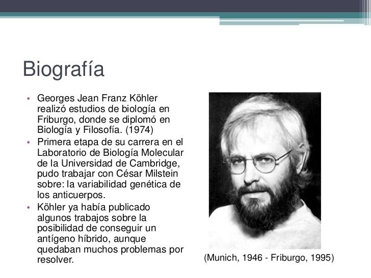 Georges J. F. Köhler Georges JF Kohler Biografia trabajo y legado