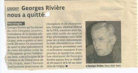 Georges Rivière Georges RIVIERE nous a quitts Amicale Laque de Grigny