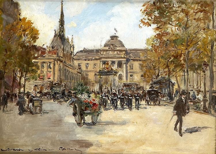 Georges Stein Georges Stein Parisian Street Scene painter TuttArt Pittura