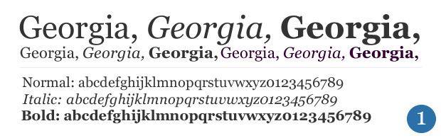 Georgia (typeface) Top 10 Web Safe Blogging Fonts