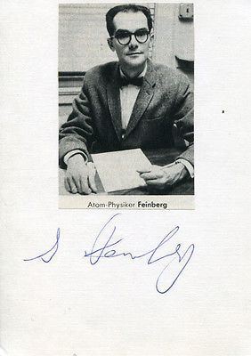 Gerald Feinberg Gerald Feinberg Autograph American Physicist Signed Card Whats