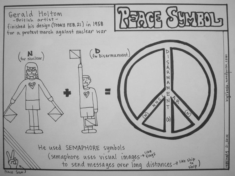 The Peace Symbol Design completed by Gerald Holtom