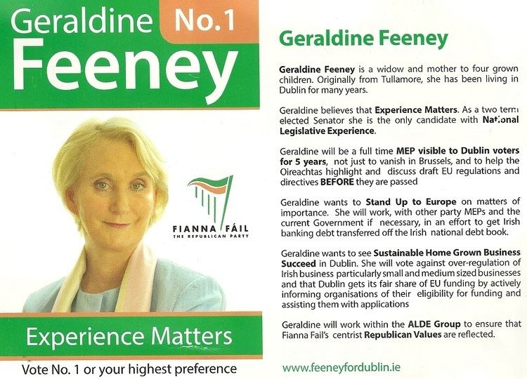 Geraldine Feeney Leaflet from Geraldine Feeney Fianna Fail Dublin European Election