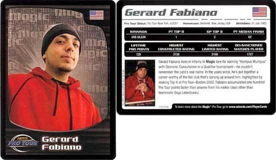 Gerard Fabiano Gerard Fabiano Pro Player Cards