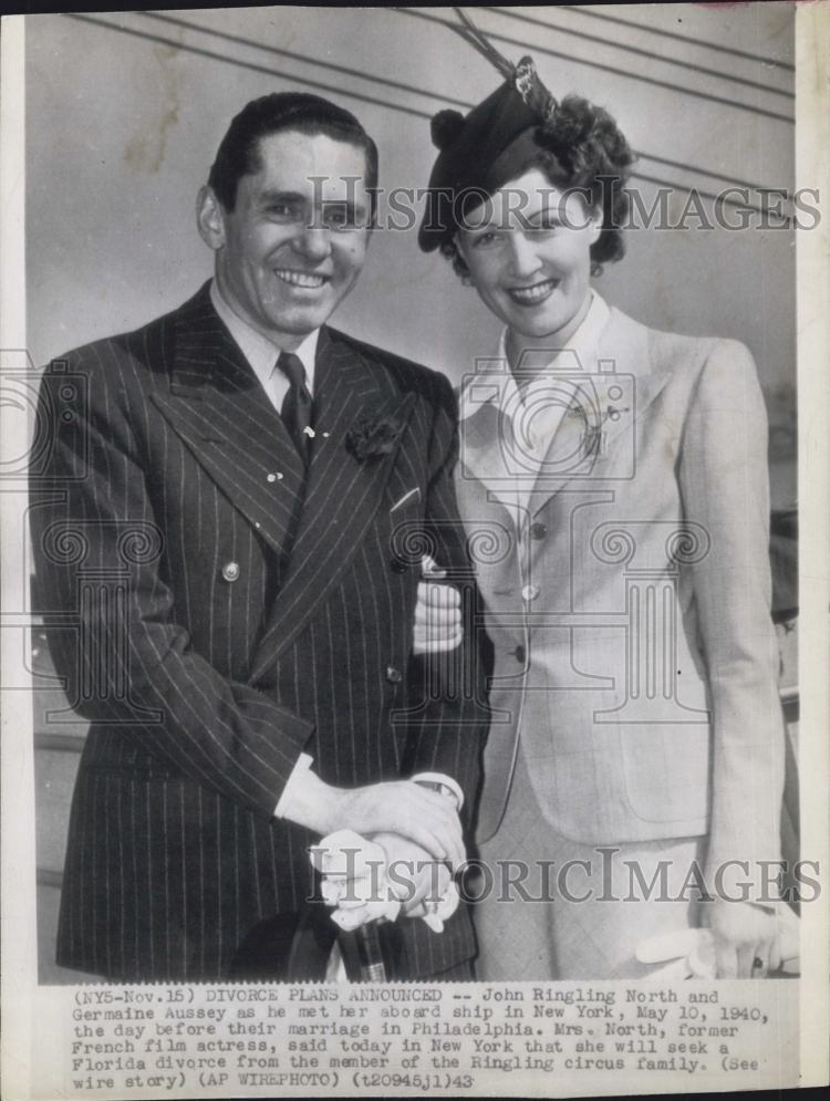 Germaine Aussey 1943 Press Photo John Ringling North Actress Germaine Aussey Ship