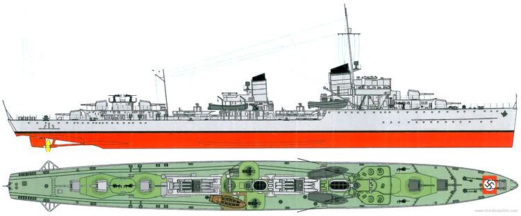 German destroyer Z11 Bernd von Arnim TheBlueprintscom Blueprints gt Ships gt Ships Germany gt DKM Z11