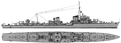German destroyer Z17 Diether von Roeder 1936 type destroyers Z17 Diether von Roeder 1938 1939