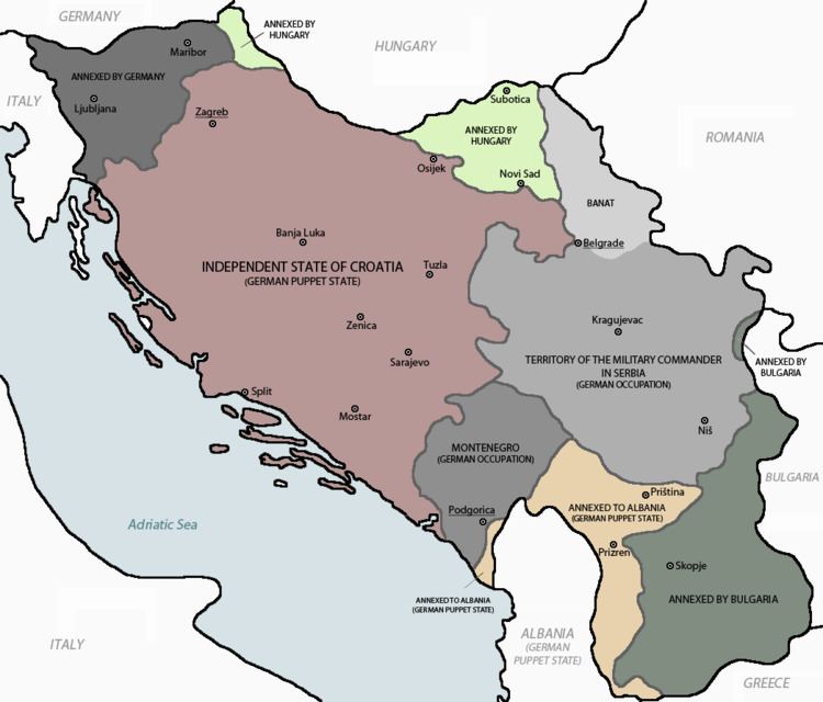 German occupied territory of Montenegro