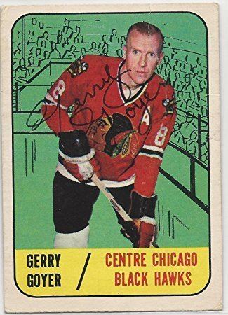 Gerry Goyer Gerry Goyer Signed 196768 Topps Card 54 Chicago Black Hawks