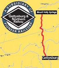 Gettysburg and Northern Railroad wwwpioneerrailcorpcomimagesGETMAPjpg
