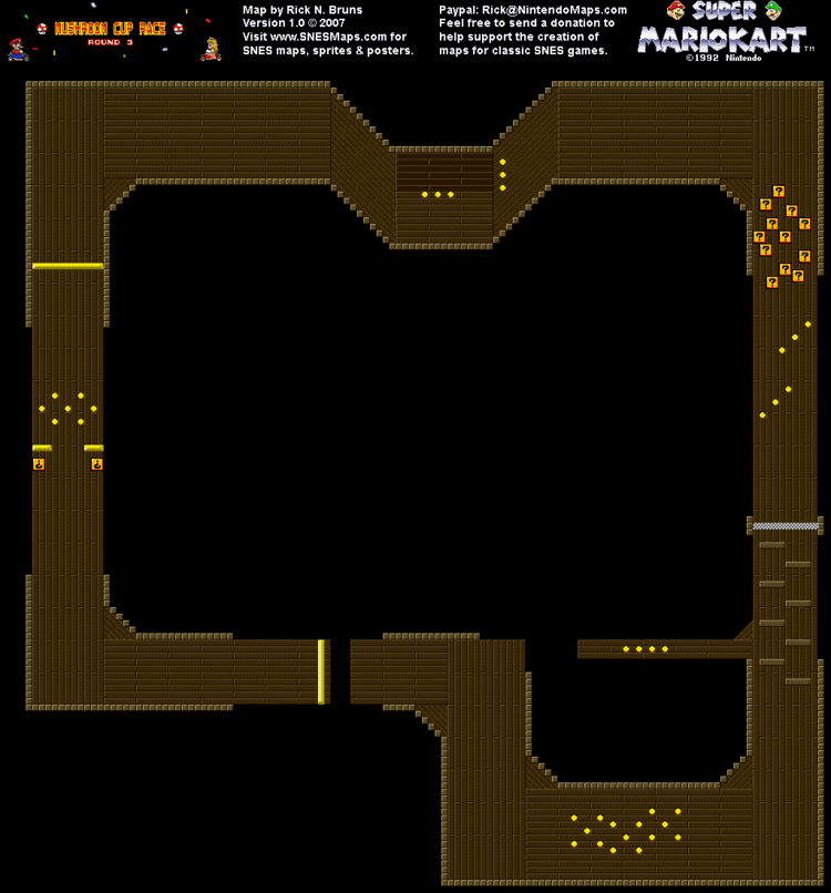 Ghost Valley Mario Kart Ghost Valley 1 Map SNES Super Nintendo