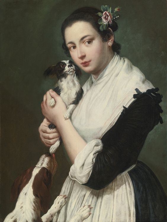 Giacomo Ceruti, il Pitocchetto (1698 - 1767) - A young lady with two dogs
