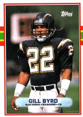 Gill Byrd SAN DIEGO CHARGERS Gill Byrd 307 TOPPS 1989 NFL American Football