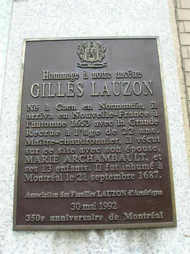 Gilles Lauzon Plaque de Gilles Lauzon Rpertoire du patrimoine culturel du Qubec
