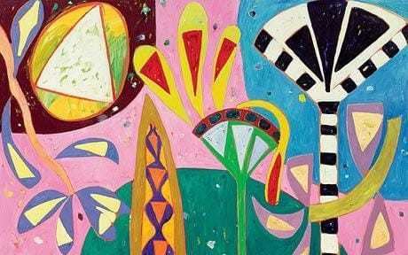 Gillian Ayres Abstract artist Gillian Ayres painting against the tide