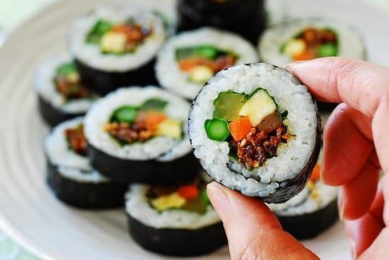 Gimbap Myulchu Gimbap Korean Bapsang