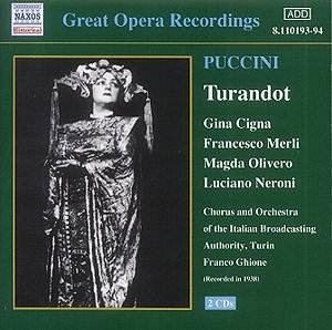 Gina Cigna Giacomo PUCCINI Turandot RH Classical CD Reviews March 2003