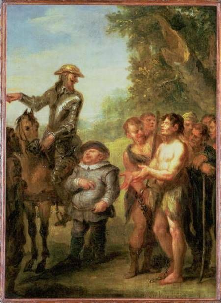 Don Quijote y los galeotes con GinÃ©s de Pasamonte