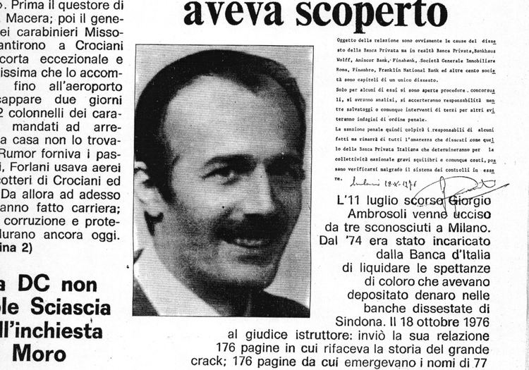 Giorgio Ambrosoli Giorgio Ambrosoli La Prima relazione Michele Sindona