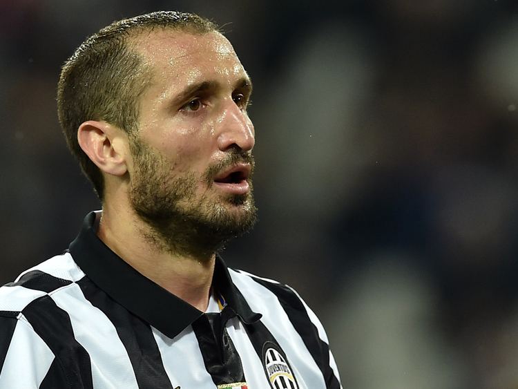 Giorgio Chiellini in close up wearing a jersey