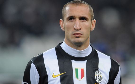 Giorgio Chiellini standing on the football field wearing a jersey